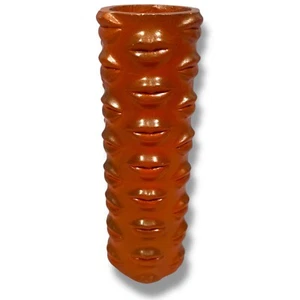 TMS Thy Lips Are Warm Romeo and Juliet Ceramic Vase 9" Mouths Kiss Orange Gold - Picture 1 of 11