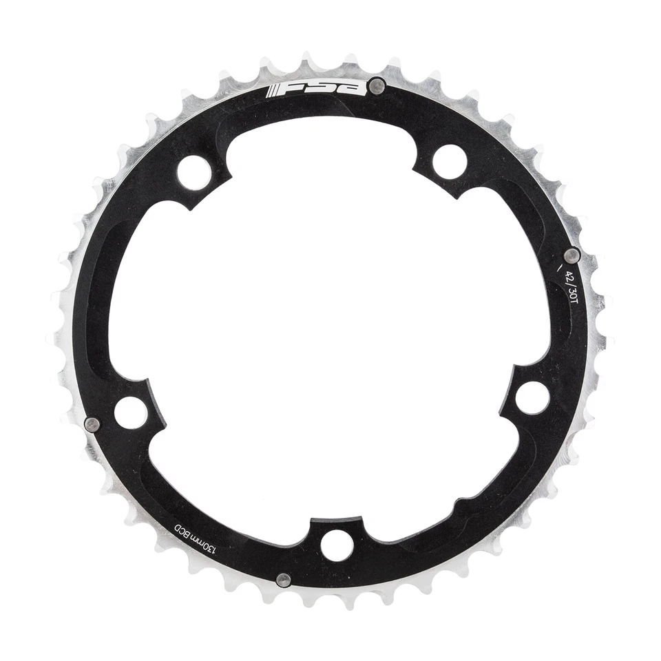 Full Speed Ahead Pro Road Triple Chainring 42t 130 BCD 10-Speed Aluminum Black - Image 1 of 1