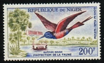 Sello de Níger C15 - Carmín abejaruco Foto 1 de 1