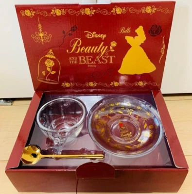 Conjunto de xícara de chá Disney Beauty and the Beast prêmio limitado Japão - Imagem 1 de 2