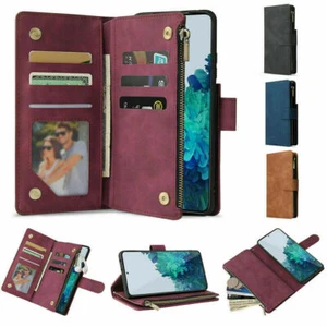 Leather Wallet Card Case Flip Cover For iPhone 6 7 8 XR 15 11 12 13 Pro Max Mini - Picture 1 of 17