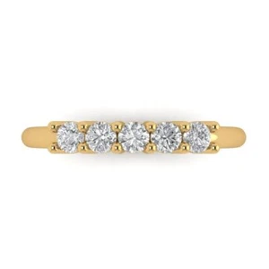 0.4Ct Everyday Stackable Anniversary Ring Band, Real Gold, Promise Wedding Band - Picture 1 of 20