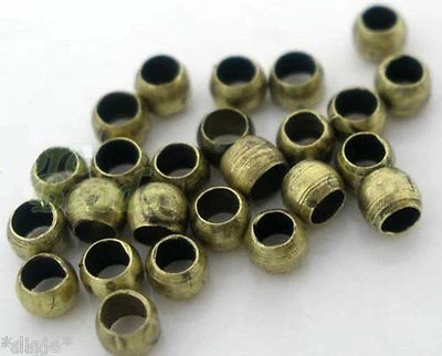 2 mm Quetschperlen Farbe Antikbronze 2mm rund Perle Schmuck Basteln * - Bild 1 von 2