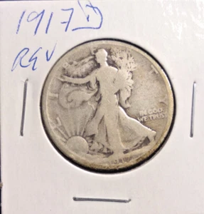 1917 D Reverse Walking Liberty Half Dollar - Bild 1 von 2