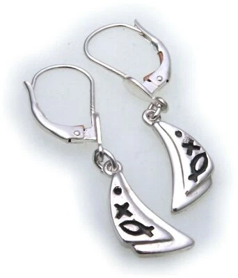 Orecchini da Donna Pendente Vero Argento 925 Sterling Decorato Conveniente - Immagine 1 di 2