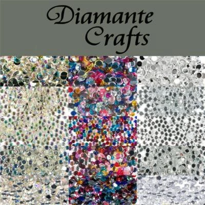 1000 Rhinestone Diamante Flat Back Loose Craft Embellishment Gem Sizes 1mm - 5mm