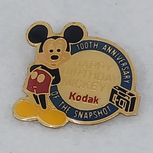 Vintage 1988 "Happy Birthday Mickey" Kodak 100th Anniversary of the Snapshot Pin - Picture 1 of 4