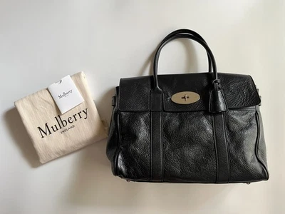 Mulberry Bayswater High Shine Calf Leather Black Handbag Used with Dust Bag - Image 1 of 4