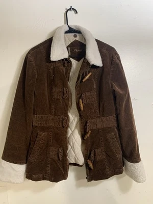 Jaqueta de veludo marrom mamão com botões tamanho G - Imagem 1 de 4