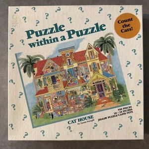 Puzzle in einem Puzzle KATZENHAUS Susan Sturgill Zähle die Katzen! - selten komplett - Bild 1 von 4