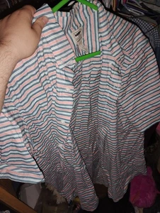 xl ligeramente ajustado l.l. Camisa Bean Mezcla Algodón Rosa Rayas Melocotón Mujer Top - Imagen 1 de 2