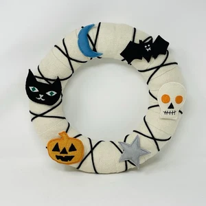 Land Of Nod Halloween Kranz Stoff Stoff Stoff Stofftier Indoor 13,5" Diamant Wollmischung SCHÖN - Bild 1 von 13