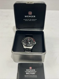 WENGER SWISS ARMY MILLITARY Pepsi Bezel MEN'S WATCH Diver 200M W/ New Battery! - Picture 1 of 11