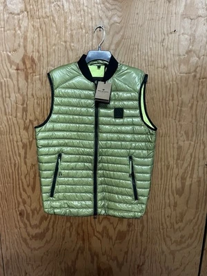 Chaleco Belstaff Para Hombres 40 EE. UU. Amarillo Neón Puffer Fuselaje Chaleco Pato Plumón $425 Foto 1 de 4