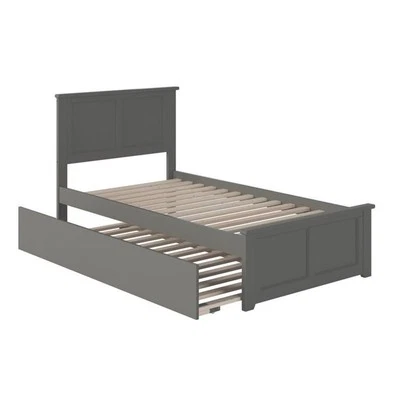 Pemberly Row Traditional Twin XL Platform Bed with Trundle in Gray - Image 1 of 4