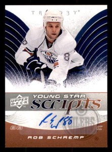 2008-09 Upper Deck Trilogy Young Star Scripts #YS-RS Rob Schremp Oilers