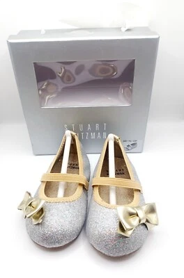 Stuart Weitzman Baby Pali Gaby Ballet Flats Shoes Glitter - Size 4 (9-12 Months) - Image 1 of 4