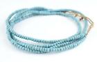 Vintage Turquoise Blue Glass Beads 2 Strands 5mm Ghana African Seed Handmade