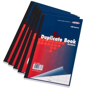 5 x Invoice Duplicate Book 100 Leaf Receipt Numbered Feint Ruled Lined 8.5x5 Pad - Picture 1 of 4