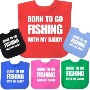 BabyPrem Pesca con DADDY Baberos divertidos con regalos de ducha de cierre de VELCRO® marca - Imagen 1 de 1