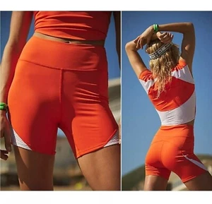 Free People Shorts Space Race Bike  High Rise Sweat Wicking Compression S - Picture 1 of 15