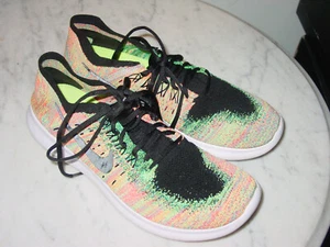 2017 Nike Free RN Flyknit 2017 Black/Blue Lagoon Running Shoes! Size 10 - Picture 1 of 12