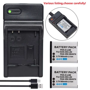 Battery or charger for Sanyo DB-L80 VPC-CA102 VPC-CG10 CG102 CG21 CS1 GH3 GH4 - Picture 1 of 49