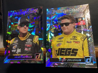 2018 Panini Donruss NASCAR Phenoms Cracked Ice Parallel lot of 2 cards /999 - Image 1 of 4