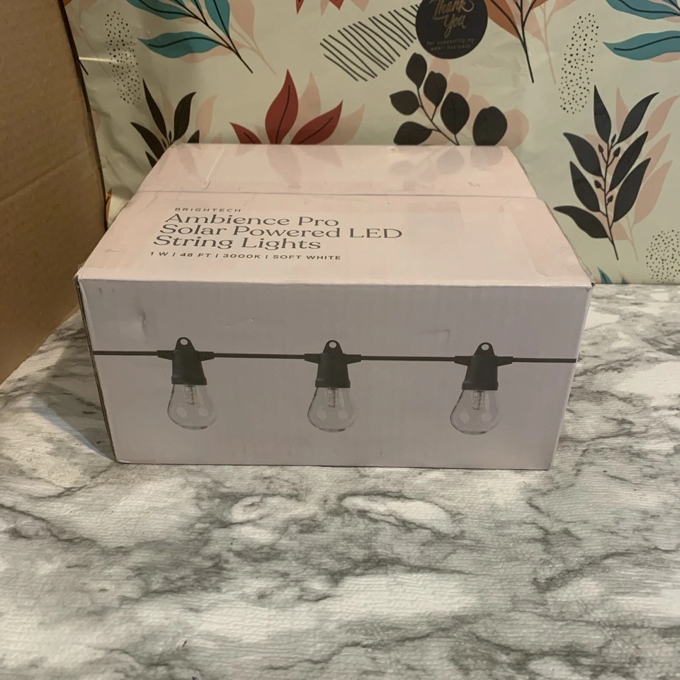 Brightech Ambience Pro - Waterproof LED Outdoor Solar String Lights 48ft