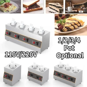 Electric 1/2/3/4 Bottles Sauce Warmer Machine Commercial Jam Cheese Heat Melter - Picture 1 of 21
