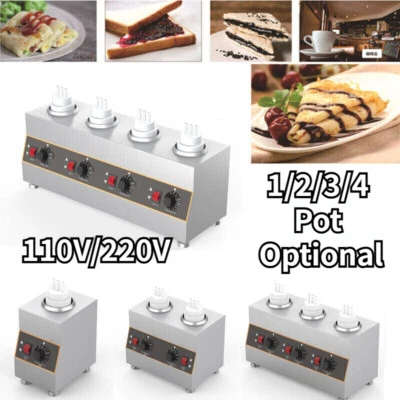 Electric 1/2/3/4 Bottles Sauce Warmer Machine Commercial Jam Cheese Heat Melter - Image 1 of 4