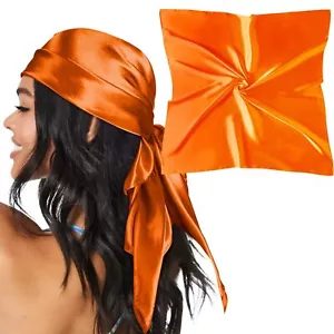35" Large Satin Head Scarf for Women Silk Hair Scarf Solid Color Hair Bandana... - Picture 1 of 6