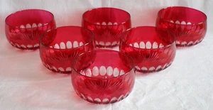 6 ramequins - cristal de Baccarat overlay rouge - Picture 1 of 7