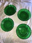 Vintage LOT 4 Anchor Hocking Emerald Green Bubble Glass Bread Butter Plate