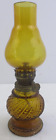 MINI GLASS OIL LAMP - AMBER SWIRL HOBNAIL FONT - 8" TALL(FMA2)