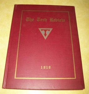 1919 TECH REVIEW BOOK TECHNICAL HIGH SCHOOL PROVIDENCE RHODE ISLAND ADVERTISING - Imagen 1 de 12