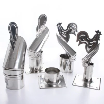 Kaminaufsatz Schornsteinaufsatz Edelstahl Kaminabdeckung Bodenplatte 10 Größen - Bild 1 von 4