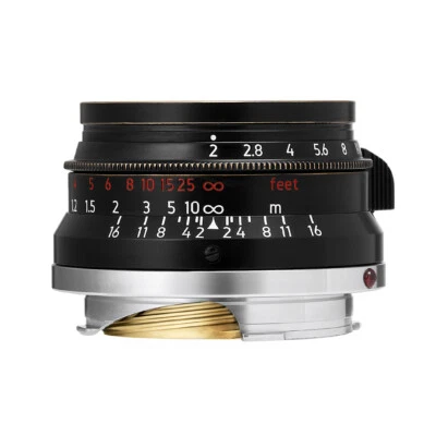 LIGHT LENS LAB M 35mm f/2 for Leica M w/ hood, filter =Black Paint Brassing=