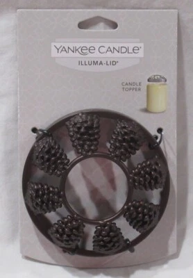 Yankee Candle Illuma-Lid Candle Jar Topper J/T Winter PINECONES brushed bronze - Image 1 of 4