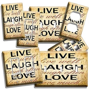 LIVE LAUGH LOVE RUSTIC COUNTRY ROOM LIGHT SWITCH OUTLET WALL PLATE KITCHEN DECOR - Picture 1 of 29