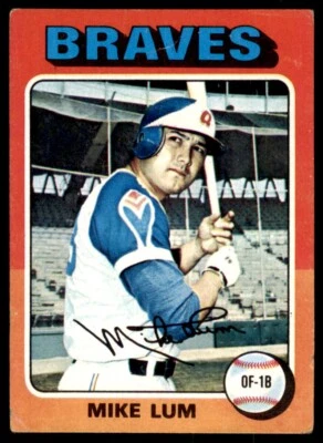 1975 TOPPS MIKE LUM . ATLANTA BRAVES #154 - Image 1 of 2