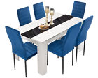 Wooden Dining Table and Chairs 4 / 6 Set Fabric Seat Kitchen Room Furniture Home