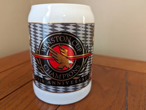 Vintage NASCAR Winston Cup Champions 25th Anniversary Collectors Stein Mug Cover
