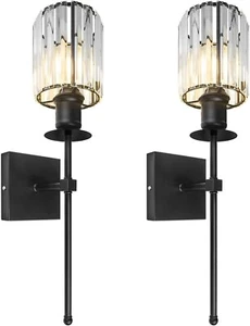 IC INSTANT COACH Farmhouse Wall Sconces with Clear Crystal Glass Shade, Industr - Picture 1 of 6