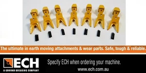 5KC3TT/5KC3EX Excavator Bucket Tiger Teeth & Adapter Pack of 7 - Picture 1 of 3