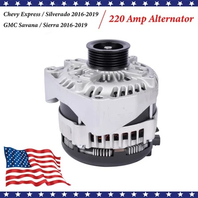 Alternator 220A 12V for GMC Savana 2500 3500 4500 Sierra 2500 3500 HD 2015-2020 - Image 1 of 4