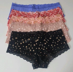 HANKY PANKY SIGNATURE LACE BOYSHORTS PANTIES ASSORTED COLORS PACK OF 5 SIZE M. - Picture 1 of 5