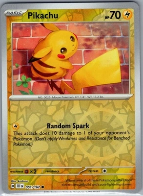 Pikachu 051/162 Reverse Holo SV05: Temporal Forces - Pokemon Card - NM - Image 1 of 2
