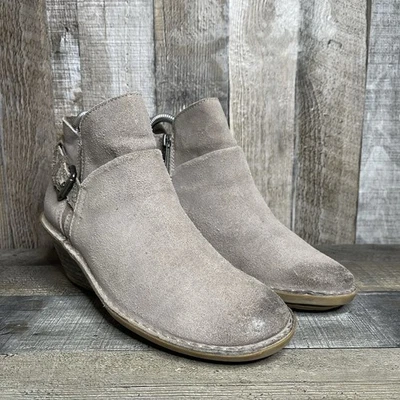 Mujeres OTBT Rocker Taupe Marrón Cuero Hebilla Cuña Chelsea Botines Talla 7.5 Foto 1 de 4