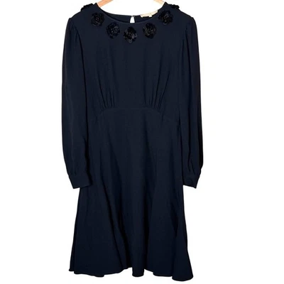 Vestido Michael Kors Colección Negro Hecho en Italia Floral Adornado Talla 10 Foto 1 de 4